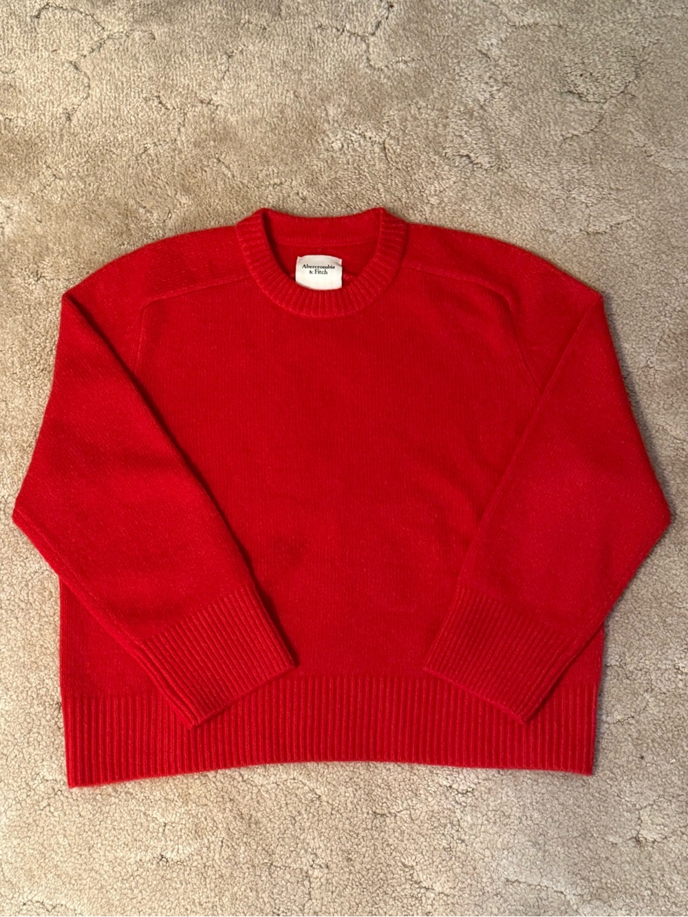 Abercrombie & Fitch Red Crewneck Sweater